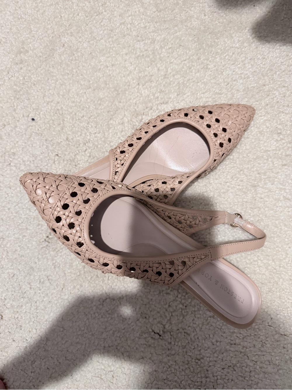 Women's Blush Woven Slingback Pointed Flats